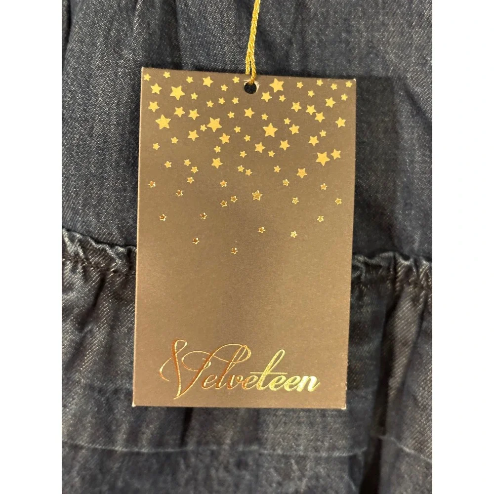 NEW Velveteen Francine Blue Chambray Ruffled Bubble One Piece 18 Mo